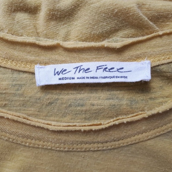 We The Free Mustard Yellow Embroidered Eagle T-shirt - Picture 3 of 5
